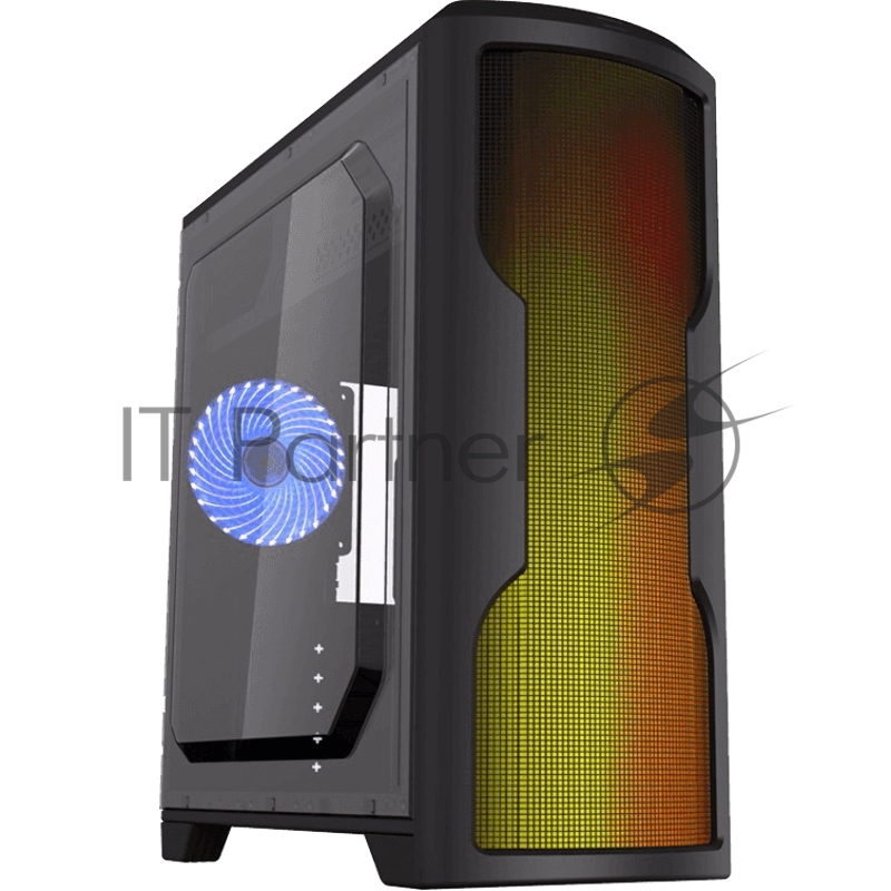Компьютерный корпус, без блока питания ATX Gamemax G562 Matrix ATX case, black, w/o PSU, w/1xUSB3.0+2xUSB2.0, w/1x12cm 32xLeds Blue LED rear fan