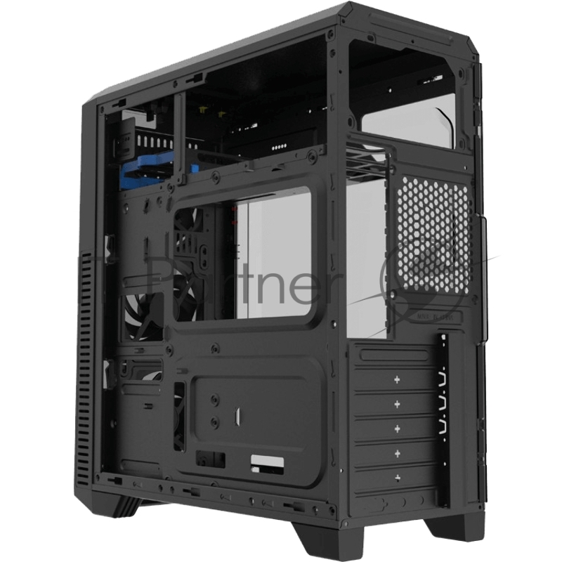 Компьютерный корпус, без блока питания ATX Gamemax G562 Matrix ATX case, black, w/o PSU, w/1xUSB3.0+2xUSB2.0, w/1x12cm 32xLeds Blue LED rear fan