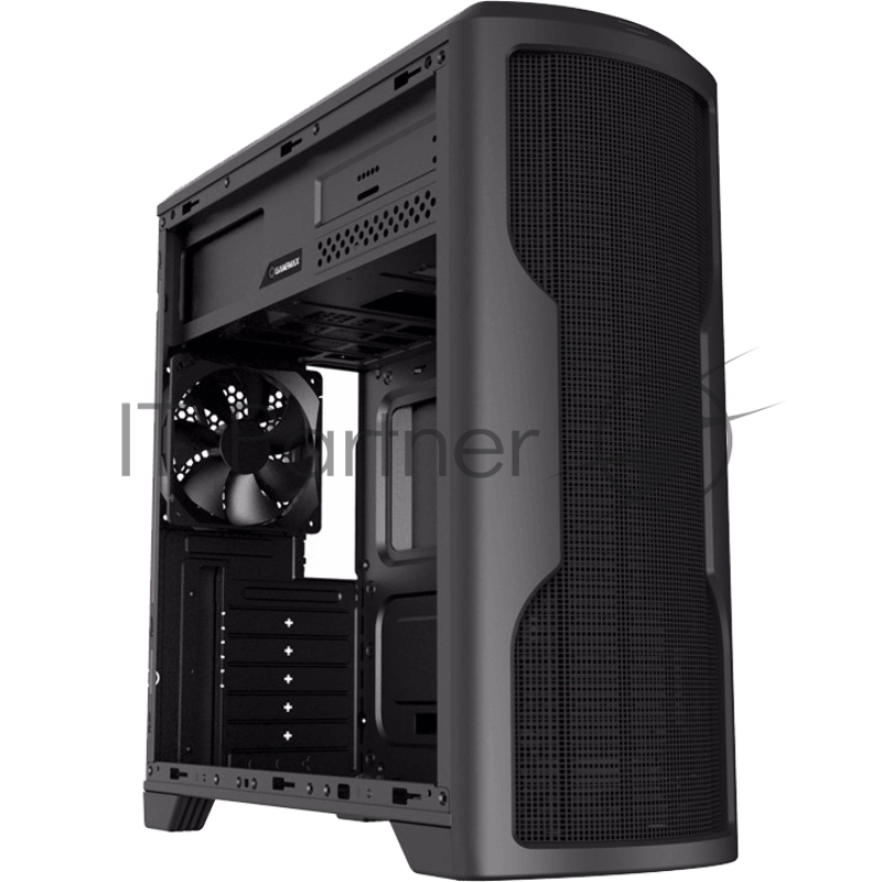 Компьютерный корпус, без блока питания ATX Gamemax G562 Matrix ATX case, black, w/o PSU, w/1xUSB3.0+2xUSB2.0, w/1x12cm 32xLeds Blue LED rear fan