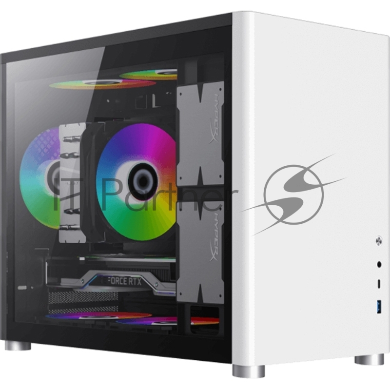 Компьютерный корпус, без блока питания mATX Gamemax Spark White mATX case, white, w/o PSU, w/1xUSB3.0+1xType-C, 1xCombo Audio