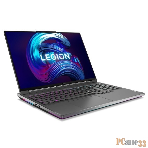 Ноутбук Lenovo Legion 7 16IAX7 16(2560x1600 IPS)/Intel Core i9 12900HX(2.3Ghz)/32768Mb/1024SS GeForce RTX3080Ti(16384Mb)/Cam/BT/WiFi 1y/2.53kg/storm grey/Win11Home + 300W, RU kbd