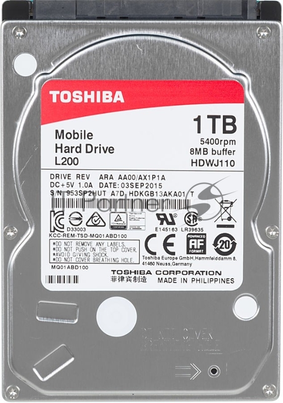 Жесткий диск Toshiba SATA-III 1Tb HDWL110EZSTA L200 Slim (5400rpm) 128Mb 2.5 Rtl