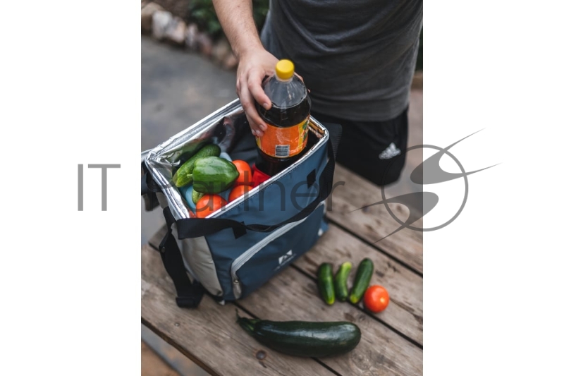 Сумка-холодильникАрктика, 3000-30 синяя, 30л, 39х24х38 см, теплохолод 14ч. Внешний материал: нейлон. Внутренний материал: экологичный водонепроницаемый материал PEVA