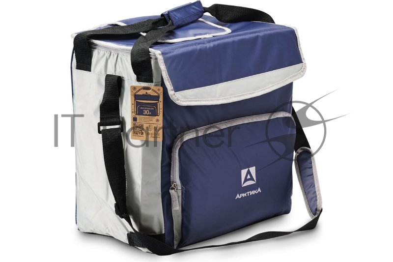 Сумка-холодильникАрктика, 3000-30 синяя, 30л, 39х24х38 см, теплохолод 14ч. Внешний материал: нейлон. Внутренний материал: экологичный водонепроницаемый материал PEVA