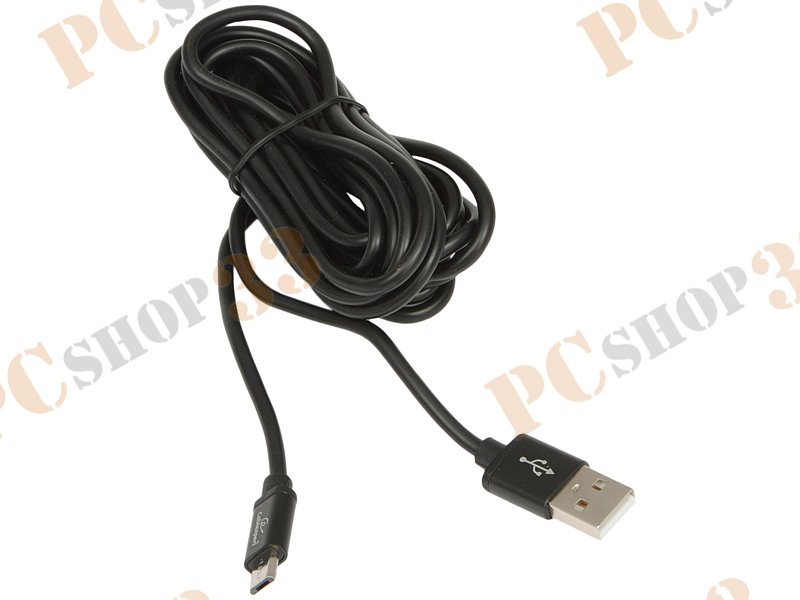 Кабель USB2.0 соединительный USB A-microB Gembird Cablexpert СС-S-mUSB01Bk-3M, черный (3.0м)