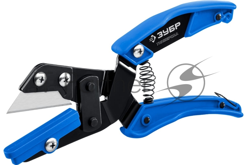Угловые ножницы ЗУБР Универсал со сменным трапециевидным лезвием, для пластмассовых и резиновых профилей