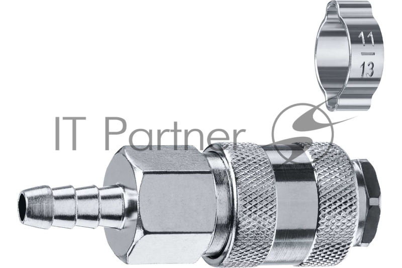 Переходник штуцер ″елочка″ 8 мм - рапид муфта, с хомутом ЗУБР Профессионал
