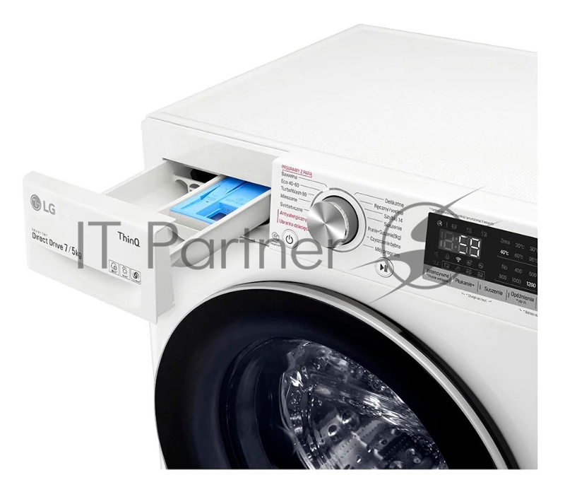 Стиральная машина LG F2DV5S7S1E (Панель управления на Английском языке), класс: E загр.фронтальная макс.:7кг (с сушкой) белый