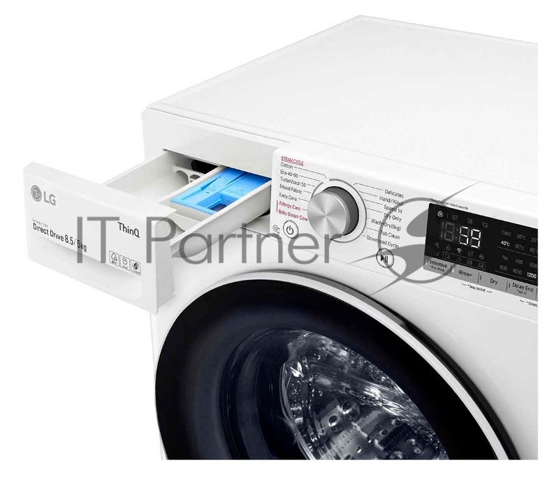 Стиральная машина LG F2DV5S8S0 (Панель управления на Английском языке), класс: E загр.фронтальная макс.:8.5кг (с сушкой) белый