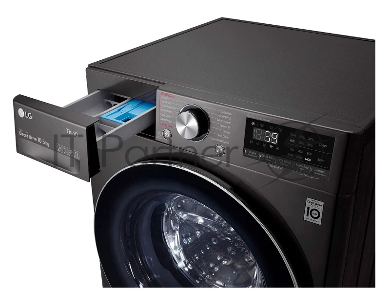 Стиральная машина LG F4WV910P2SE (Панель управления на Английском языке), класс: A загр.фронтальная макс.:10.5кг черный