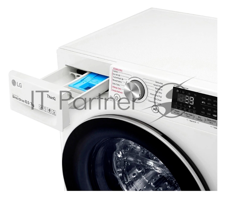 Стиральная машина LG F4DV710S1E (Панель управления на Английском языке), класс: A загр.фронтальная макс.:10.5кг (с сушкой) белый