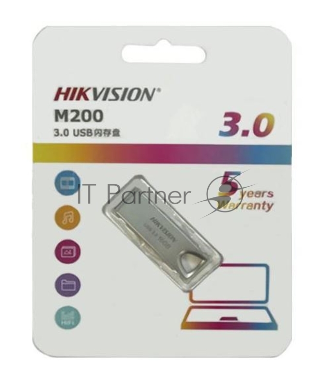 Флеш Диск HIKVision HS-USB-M200 16G 16Gb <HS-USB-M200 16G>, USB3.0, плоский металлический корпус