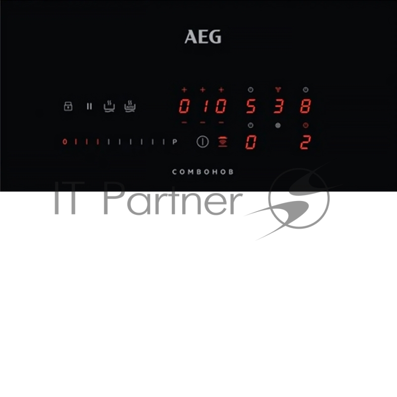 Встраиваемая индукционная панель AEG 80 см со встроенной вытяжкой, цвет: Черный