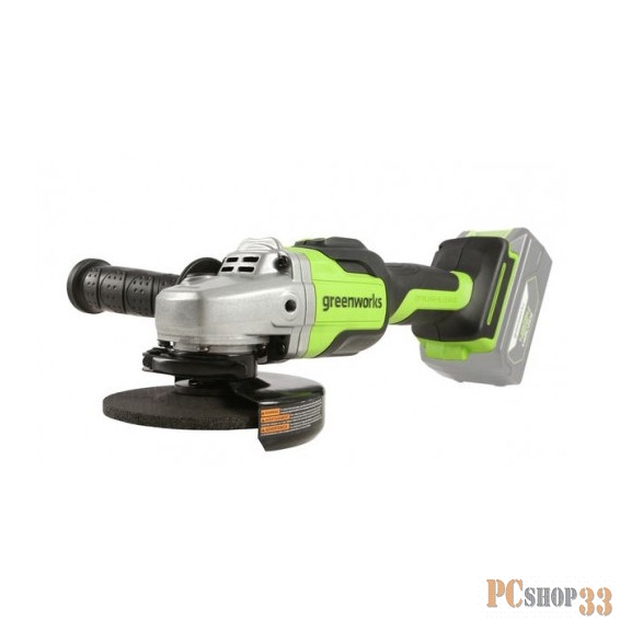 Угловая шлифовальная машина аккумуляторная GreenWorks GD24AGk4, 24V, бесщеточная, c 1хАКБ 4 Ач и ЗУ в сумке (3200207UB)