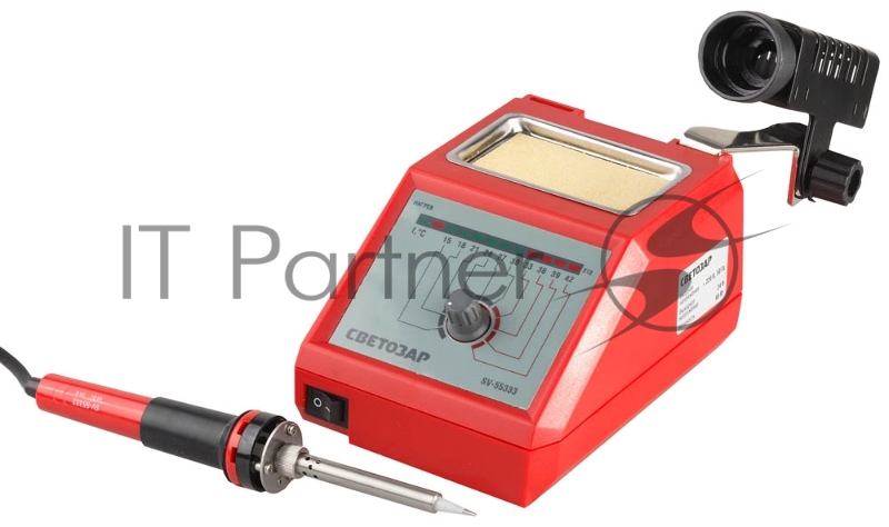 Паяльная станция СВЕТОЗАР аналоговая, жало ″Hi quality″, нагрев. керам. эл., 150 - 420°C, 48Вт