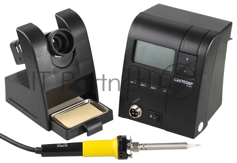 Паяльная станция СВЕТОЗАР цифровая, жало ″Hi quality″, 2-х комп. рукоятка, нагрев. керам. эл., 150 - 450°C, 48Вт