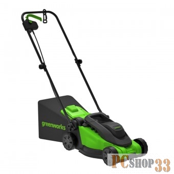 Газонокосилка электрическая GreenWorks GD1200LM32, 220v, 32 см, 1.2 кВт (2517807)