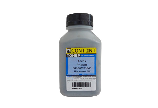 Расходные материалы Content Тонер для Xerox Phaser 3010/WC 3045, 60 г, банка