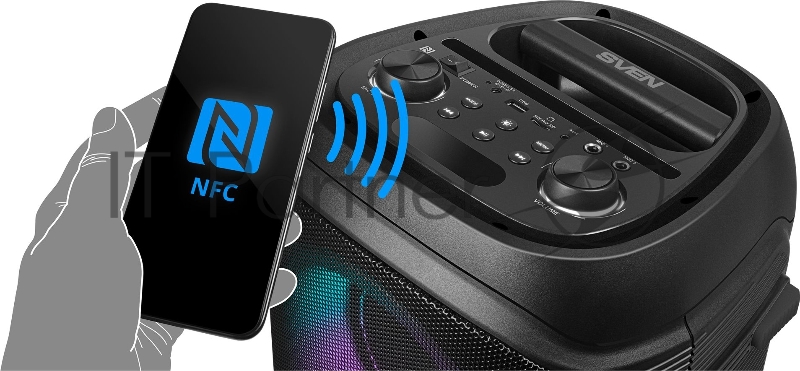 Колонка порт. Sven PS-800 черный 100W 2.0 BT 10м 4400mAh