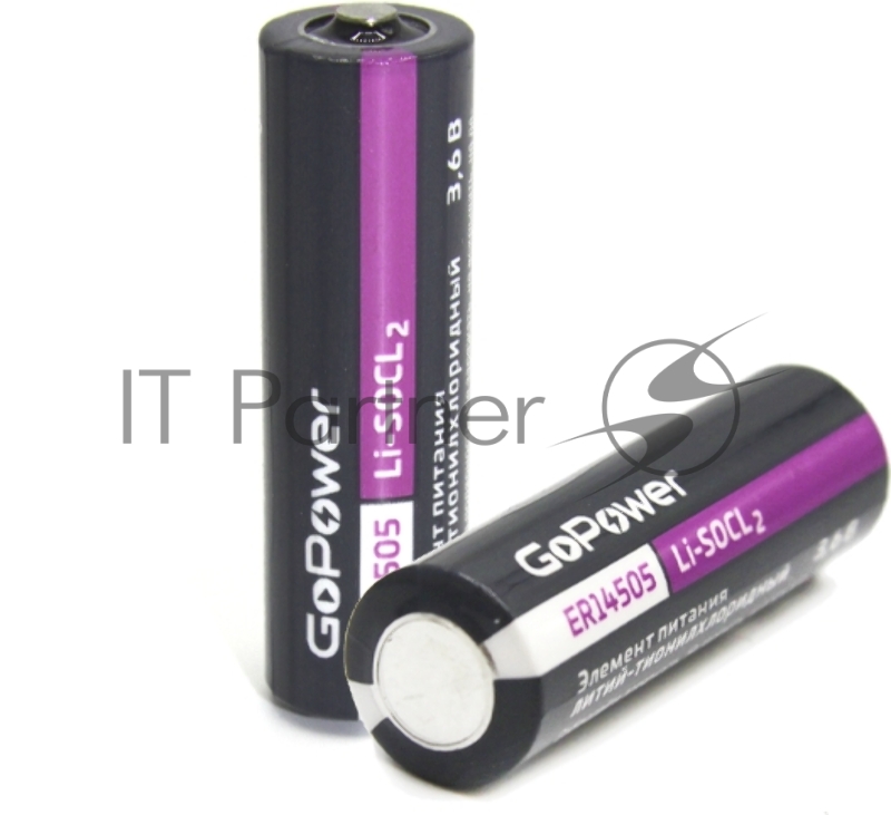 Батарейка GoPower 14505 PC1 Li-SOCl2 3.6V без выводов (1/10/500)