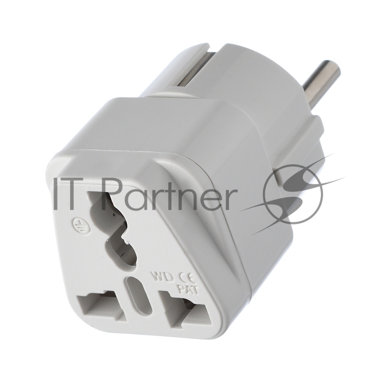 Сетевой переходник GoPower универсальный 1р.С/З белый (1/10/800)