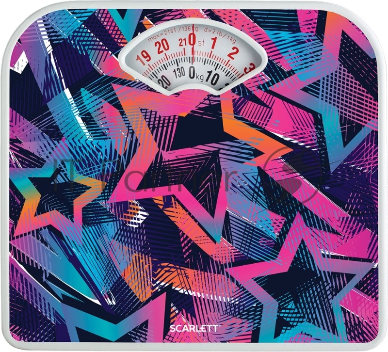 Весы напольные механические Scarlett SC-BS33M044 макс.136кг фиолетовый