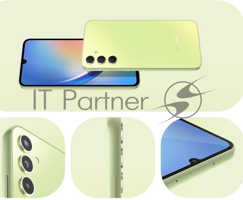 Смартфон Samsung SM-A346E Galaxy A34 5G 256Gb 8Gb зеленый лайм моноблок 3G 4G 2Sim 6.6 1080x2340 Android 13 48Mpix 802.11 a/b/g/n/ac NFC GPS GSM900/1800 GSM1900 Protect microSD max1024Gb