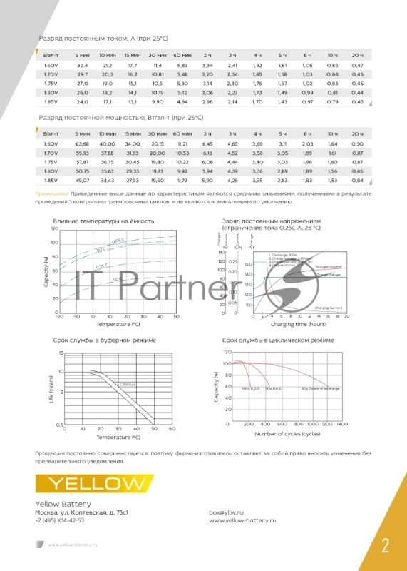 Батарея YELLOW BATTERY VL 12-9