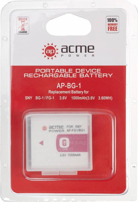 Аккумулятор для фотокамеры AcmePower AP-NP-BG1/FG1 for SONY 1000mАh 3.6V Li-Ion