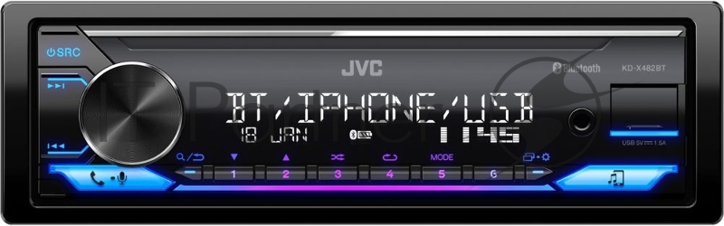 Автомагнитола JVC KD-X482BT 1DIN 4x50Вт