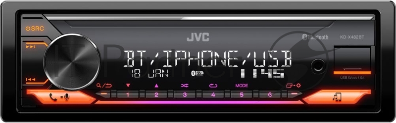 Автомагнитола JVC KD-X482BT 1DIN 4x50Вт