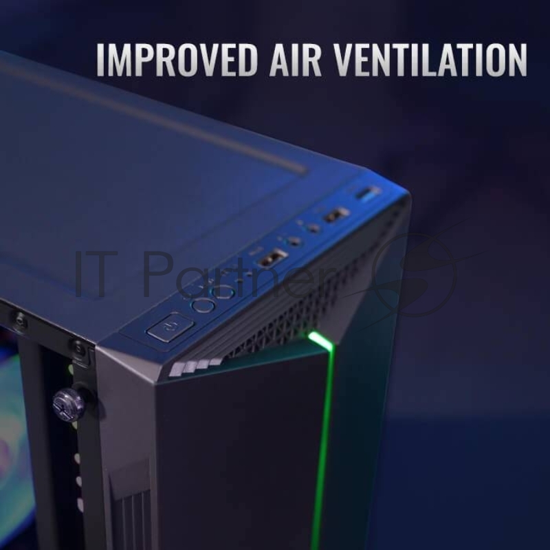 Корпус Aerocool Split-A (3xUSB, 2xAudio, 0.5 мм, 120 мм FAN, RGB подсветка, прозрачная стенка-акрил, ATX, без Б