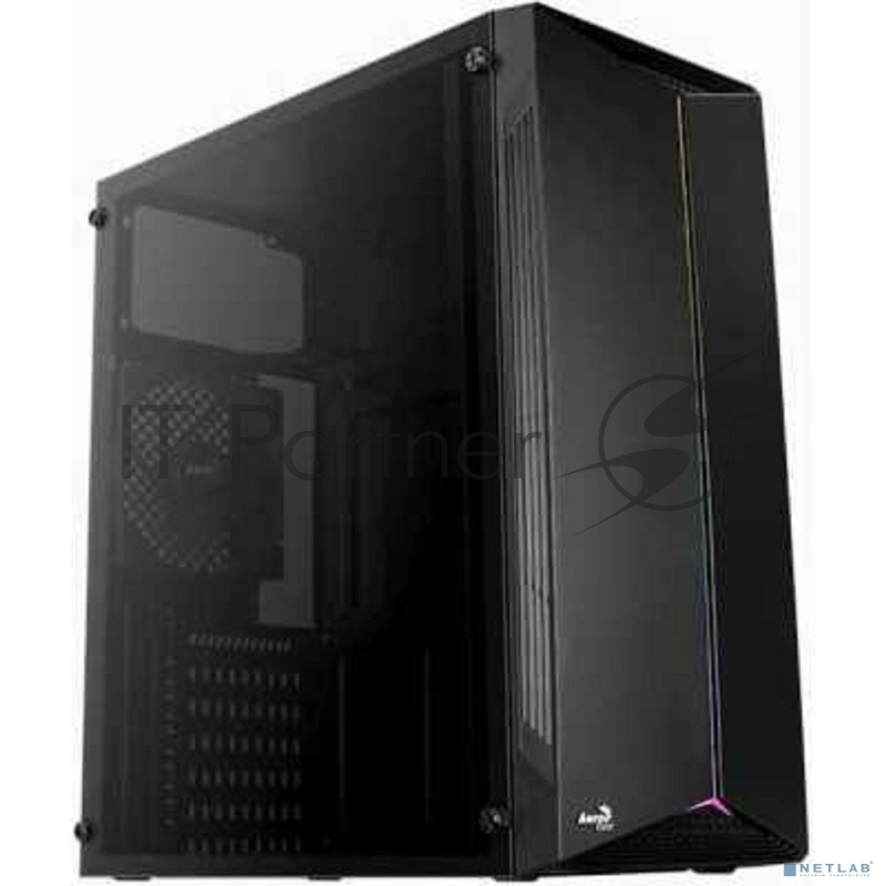 Корпус Aerocool Split-A (3xUSB, 2xAudio, 0.5 мм, 120 мм FAN, RGB подсветка, прозрачная стенка-акрил, ATX, без Б