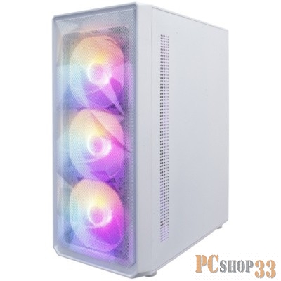 Корпус 1STPLAYER FD3 White / ATX / 4x120mm LED fans inc. / FD3-WH-4F1-W