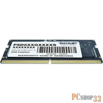 Память DDR5 16Gb 5600MHz Patriot PSD516G560081S Signature RTL PC5-44800 CL46 SO-DIMM ECC 288-pin 1.1В single rank Ret