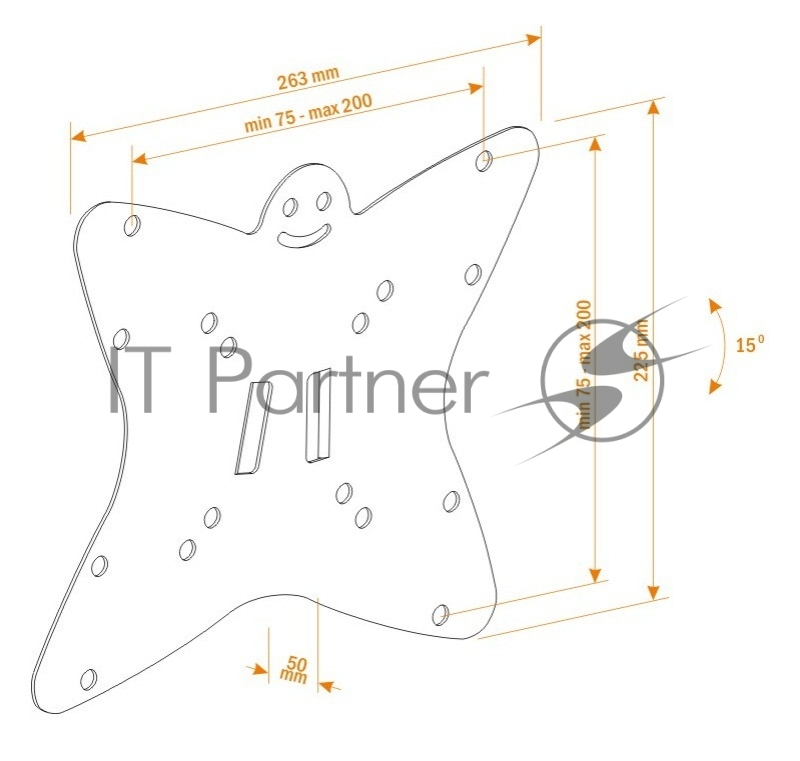 Кронштейн для телевизора Holder LCDS-5051 металлик 19-32 макс.30кг настенный наклон
