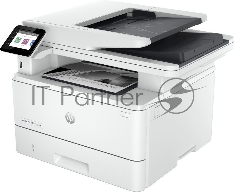 МФУ HP LaserJet Pro MFP M4103fdn Printer (A4) Printer/Scanner/Copier/Fax/ADF 1200 dpi 38 ppm 512 Mb 1200 MHz tray 100+250 pages USB+Ethernet Prin, cart.10 000 page