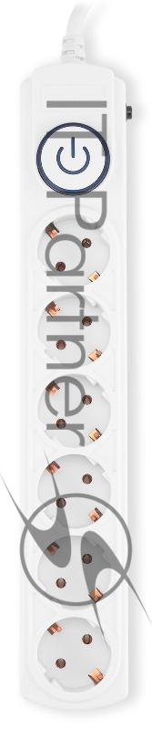 Сетевой фильтр Ippon BK-6-EU-3-16-W 3м (6 розеток) белый (коробка)