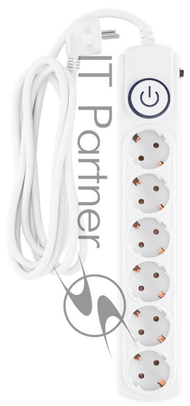 Сетевой фильтр Ippon BK-6-EU-3-16-W 3м (6 розеток) белый (коробка)