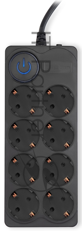 Сетевой фильтр Ippon BK-8-EU-3-16-B 3м (8 розеток) черный (коробка)