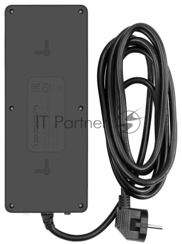 Сетевой фильтр Ippon BK-8-EU-3-16-B 3м (8 розеток) черный (коробка)