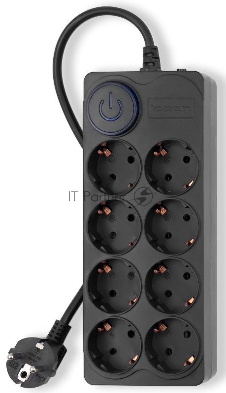 Сетевой фильтр Ippon BK-8-EU-5-16-B 5м (8 розеток) черный (коробка)