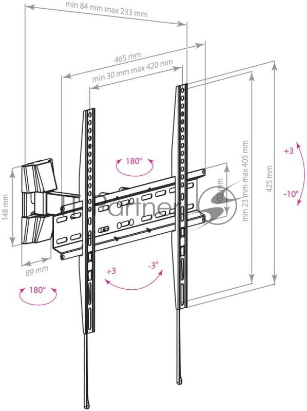 Кронштейн для телевизора Arm Media LCD-413 черный 26-55 макс.35кг настенный поворот и наклон