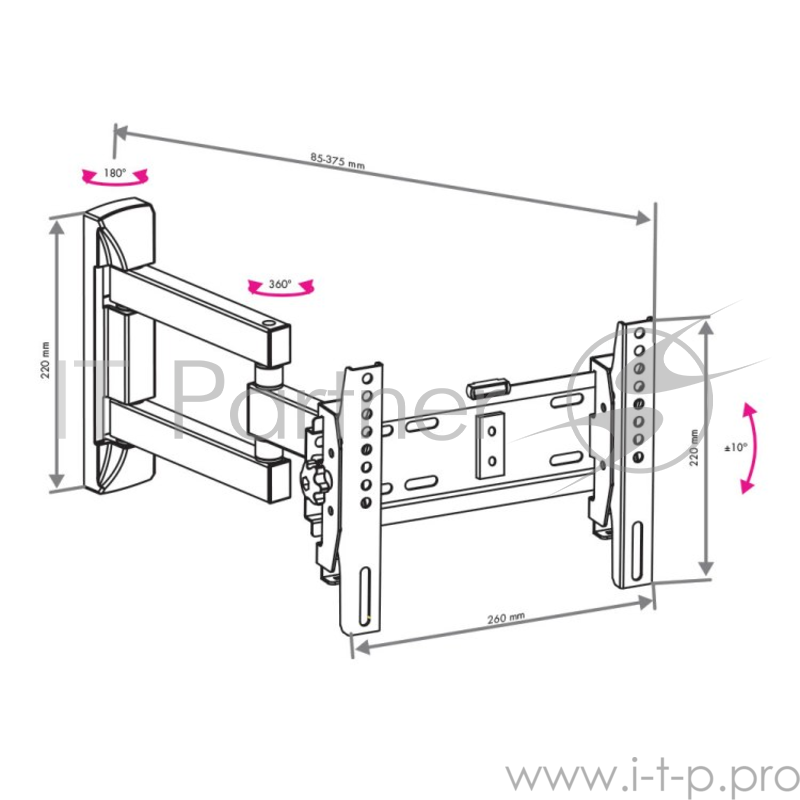 Кронштейн для LED/LCD телевизоров VLK TRENTO-13 black