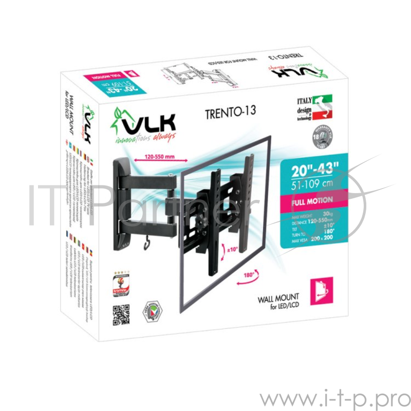 Кронштейн для LED/LCD телевизоров VLK TRENTO-13 black