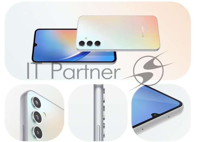 Смартфон Samsung SM-A346E Galaxy A34 5G 128Gb 6Gb серебристый моноблок 3G 4G 6.6 1080x2340 Android 13 48Mpix 802.11 a/b/g/n/ac NFC GPS GSM900/1800 GSM1900 Protect