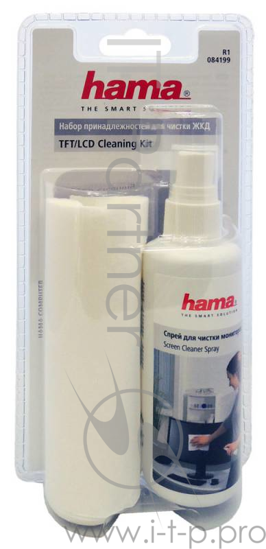 Чистящий набор (салфетки + спрей) Hama R1084199 для экранов мониторов/плазменных/ЖК телевизоров/ноут