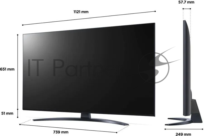 Телевизор LG 50 50NANO766QA NanoCell синяя сажа {4K Ultra HD 60Hz DVB-T DVB-T2 DVB-C DVB-S DVB-S2 USB WiFi Smart TV (RUS)}