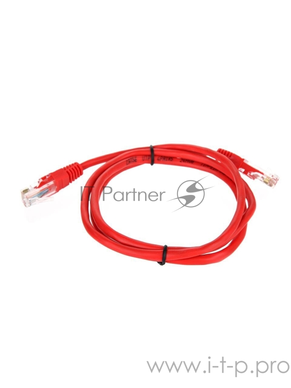 Патчкорд литой Telecom UTP кат.5е 1,0м красный
