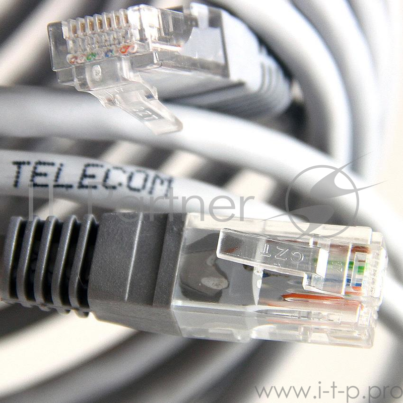 Патчкорд литой Telecom UTP кат.5е 3,0м серый